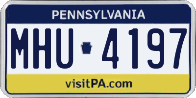 PA license plate MHU4197