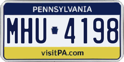 PA license plate MHU4198