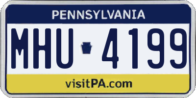 PA license plate MHU4199