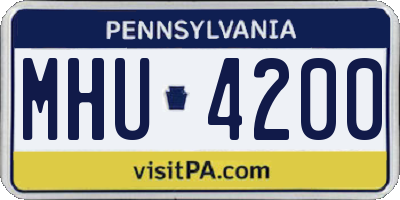 PA license plate MHU4200