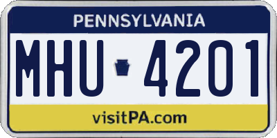 PA license plate MHU4201