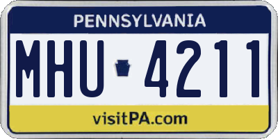 PA license plate MHU4211