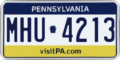 PA license plate MHU4213