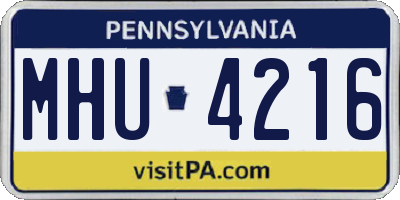 PA license plate MHU4216