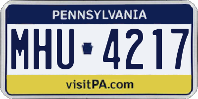 PA license plate MHU4217