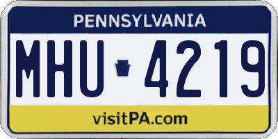 PA license plate MHU4219