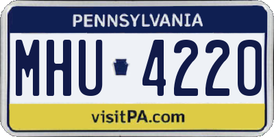 PA license plate MHU4220