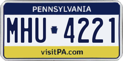 PA license plate MHU4221
