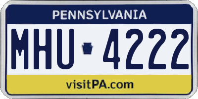 PA license plate MHU4222