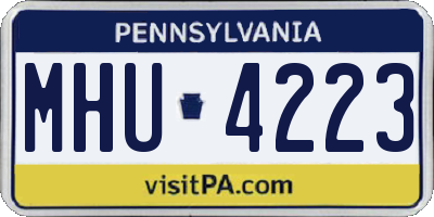 PA license plate MHU4223