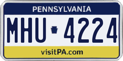 PA license plate MHU4224