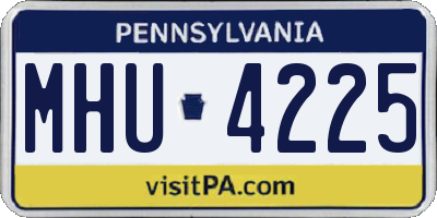PA license plate MHU4225