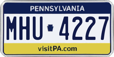 PA license plate MHU4227