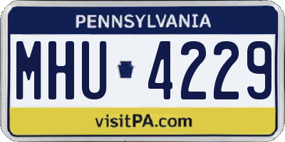 PA license plate MHU4229