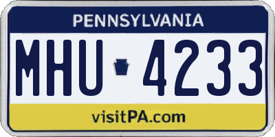 PA license plate MHU4233