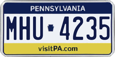 PA license plate MHU4235