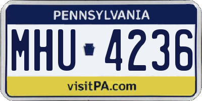 PA license plate MHU4236