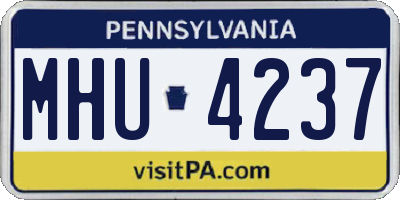 PA license plate MHU4237