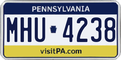 PA license plate MHU4238