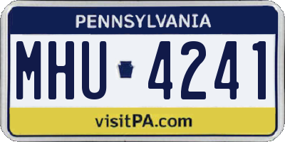 PA license plate MHU4241