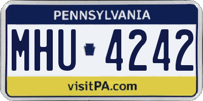 PA license plate MHU4242