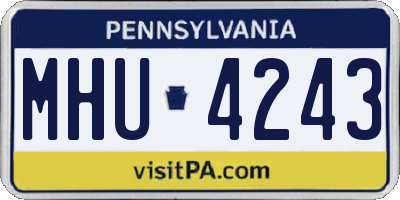PA license plate MHU4243