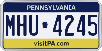 PA license plate MHU4245