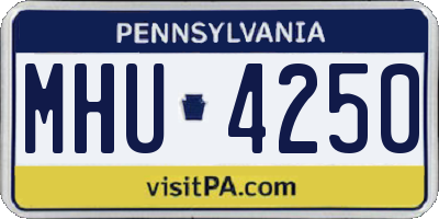 PA license plate MHU4250