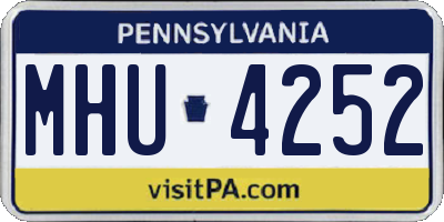 PA license plate MHU4252