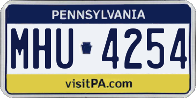 PA license plate MHU4254