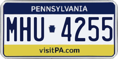 PA license plate MHU4255