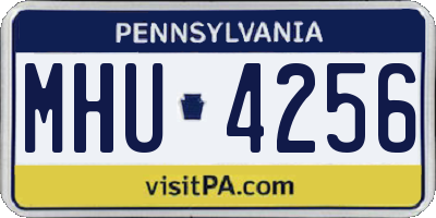PA license plate MHU4256