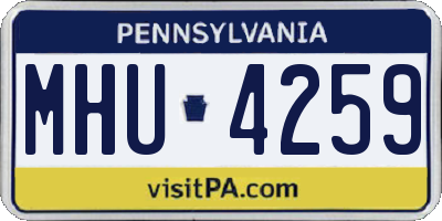 PA license plate MHU4259