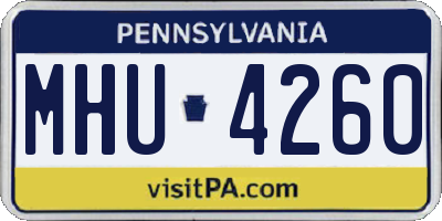 PA license plate MHU4260