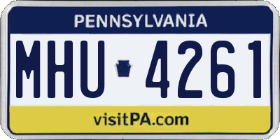 PA license plate MHU4261
