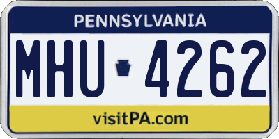 PA license plate MHU4262