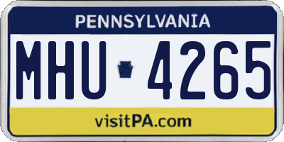 PA license plate MHU4265