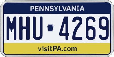 PA license plate MHU4269