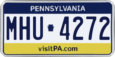 PA license plate MHU4272