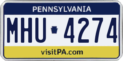 PA license plate MHU4274