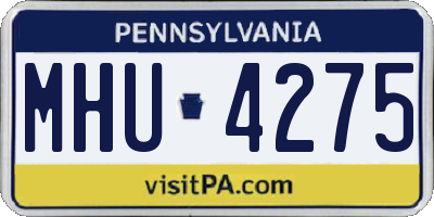 PA license plate MHU4275