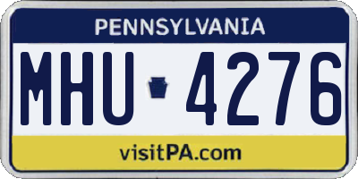 PA license plate MHU4276