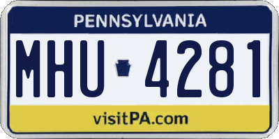 PA license plate MHU4281
