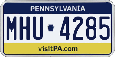 PA license plate MHU4285