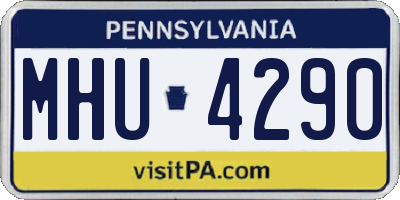 PA license plate MHU4290
