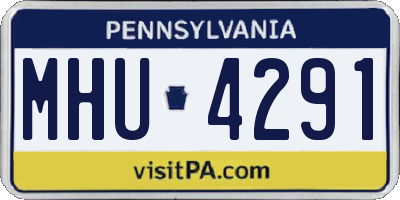 PA license plate MHU4291