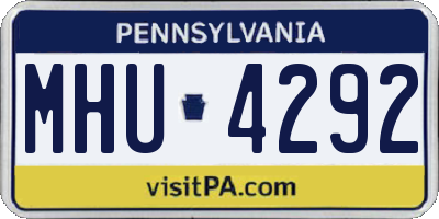 PA license plate MHU4292