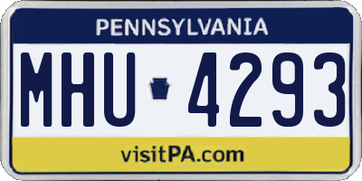 PA license plate MHU4293