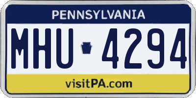 PA license plate MHU4294