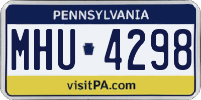 PA license plate MHU4298